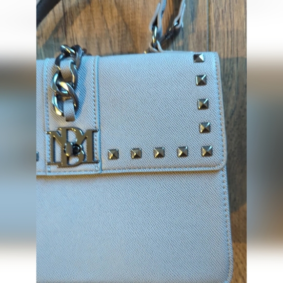 Badgley Mischka Gray Medium Purse w/ Long Strap & Short Handle NWOT Chain Accent - Picture 6 of 16